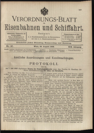 Verordnungs-Blatt für Eisenbahnen und Schiffahrt: Veröffentlichungen in Tarif- und Transport-Angelegenheiten 19060828 Seite: 1