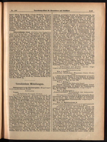 Verordnungs-Blatt für Eisenbahnen und Schiffahrt: Veröffentlichungen in Tarif- und Transport-Angelegenheiten 19060904 Seite: 5