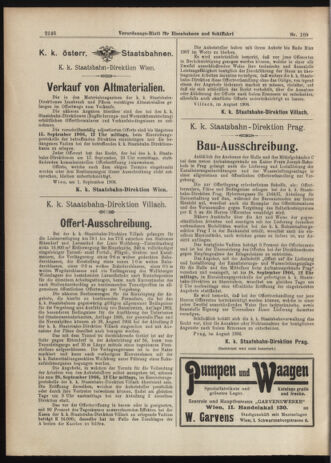 Verordnungs-Blatt für Eisenbahnen und Schiffahrt: Veröffentlichungen in Tarif- und Transport-Angelegenheiten 19060904 Seite: 8