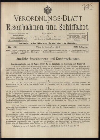 Verordnungs-Blatt für Eisenbahnen und Schiffahrt: Veröffentlichungen in Tarif- und Transport-Angelegenheiten