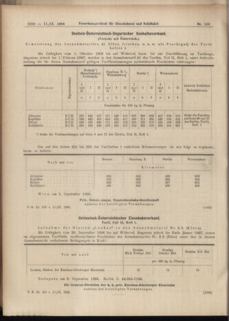 Verordnungs-Blatt für Eisenbahnen und Schiffahrt: Veröffentlichungen in Tarif- und Transport-Angelegenheiten 19060911 Seite: 20