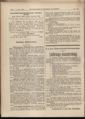 Verordnungs-Blatt für Eisenbahnen und Schiffahrt: Veröffentlichungen in Tarif- und Transport-Angelegenheiten 19060911 Seite: 22