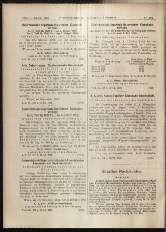 Verordnungs-Blatt für Eisenbahnen und Schiffahrt: Veröffentlichungen in Tarif- und Transport-Angelegenheiten 19060913 Seite: 14