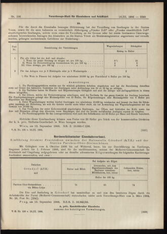 Verordnungs-Blatt für Eisenbahnen und Schiffahrt: Veröffentlichungen in Tarif- und Transport-Angelegenheiten 19060918 Seite: 7