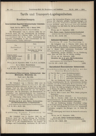 Verordnungs-Blatt für Eisenbahnen und Schiffahrt: Veröffentlichungen in Tarif- und Transport-Angelegenheiten 19060922 Seite: 7