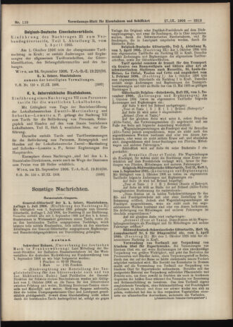 Verordnungs-Blatt für Eisenbahnen und Schiffahrt: Veröffentlichungen in Tarif- und Transport-Angelegenheiten 19060927 Seite: 11