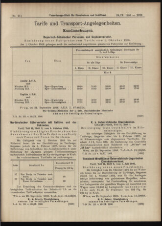 Verordnungs-Blatt für Eisenbahnen und Schiffahrt: Veröffentlichungen in Tarif- und Transport-Angelegenheiten 19060929 Seite: 7