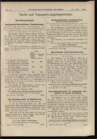 Verordnungs-Blatt für Eisenbahnen und Schiffahrt: Veröffentlichungen in Tarif- und Transport-Angelegenheiten 19061009 Seite: 13