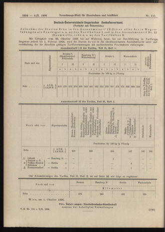 Verordnungs-Blatt für Eisenbahnen und Schiffahrt: Veröffentlichungen in Tarif- und Transport-Angelegenheiten 19061009 Seite: 14