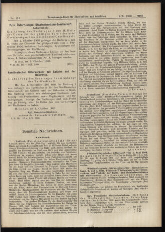 Verordnungs-Blatt für Eisenbahnen und Schiffahrt: Veröffentlichungen in Tarif- und Transport-Angelegenheiten 19061009 Seite: 15