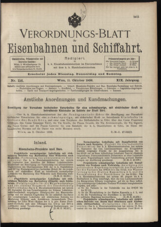 Verordnungs-Blatt für Eisenbahnen und Schiffahrt: Veröffentlichungen in Tarif- und Transport-Angelegenheiten