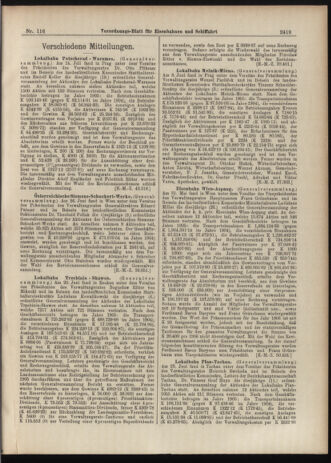 Verordnungs-Blatt für Eisenbahnen und Schiffahrt: Veröffentlichungen in Tarif- und Transport-Angelegenheiten 19061011 Seite: 5