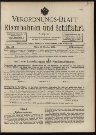 Verordnungs-Blatt für Eisenbahnen und Schiffahrt: Veröffentlichungen in Tarif- und Transport-Angelegenheiten