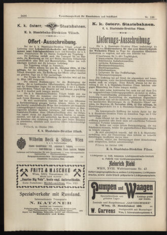 Verordnungs-Blatt für Eisenbahnen und Schiffahrt: Veröffentlichungen in Tarif- und Transport-Angelegenheiten 19061020 Seite: 6