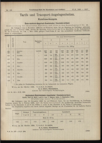 Verordnungs-Blatt für Eisenbahnen und Schiffahrt: Veröffentlichungen in Tarif- und Transport-Angelegenheiten 19061027 Seite: 7