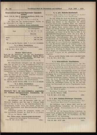 Verordnungs-Blatt für Eisenbahnen und Schiffahrt: Veröffentlichungen in Tarif- und Transport-Angelegenheiten 19061027 Seite: 9