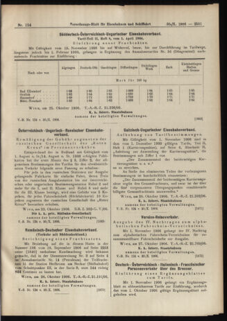 Verordnungs-Blatt für Eisenbahnen und Schiffahrt: Veröffentlichungen in Tarif- und Transport-Angelegenheiten 19061030 Seite: 15