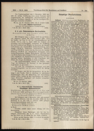 Verordnungs-Blatt für Eisenbahnen und Schiffahrt: Veröffentlichungen in Tarif- und Transport-Angelegenheiten 19061030 Seite: 16