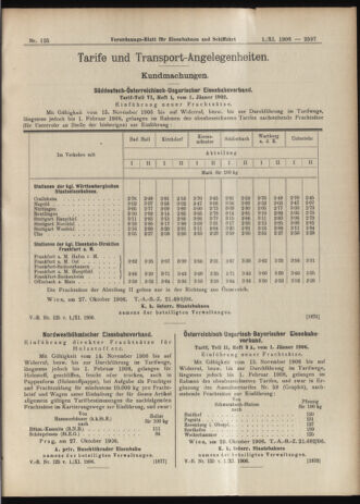 Verordnungs-Blatt für Eisenbahnen und Schiffahrt: Veröffentlichungen in Tarif- und Transport-Angelegenheiten 19061101 Seite: 7