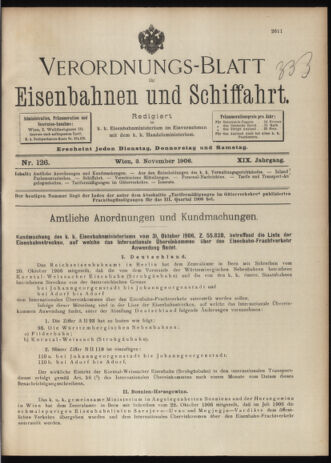 Verordnungs-Blatt für Eisenbahnen und Schiffahrt: Veröffentlichungen in Tarif- und Transport-Angelegenheiten