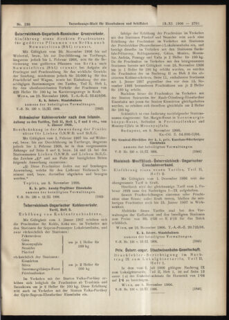 Verordnungs-Blatt für Eisenbahnen und Schiffahrt: Veröffentlichungen in Tarif- und Transport-Angelegenheiten 19061113 Seite: 19