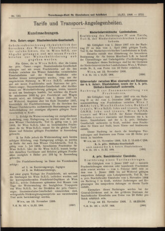 Verordnungs-Blatt für Eisenbahnen und Schiffahrt: Veröffentlichungen in Tarif- und Transport-Angelegenheiten 19061115 Seite: 11