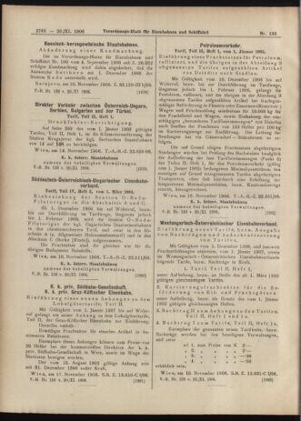 Verordnungs-Blatt für Eisenbahnen und Schiffahrt: Veröffentlichungen in Tarif- und Transport-Angelegenheiten 19061120 Seite: 6