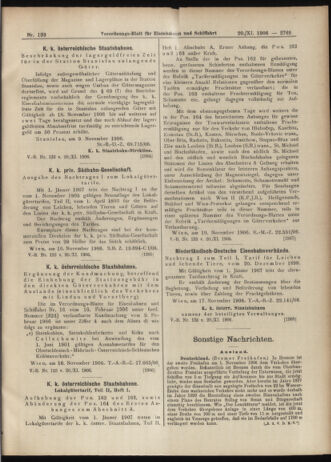 Verordnungs-Blatt für Eisenbahnen und Schiffahrt: Veröffentlichungen in Tarif- und Transport-Angelegenheiten 19061120 Seite: 7