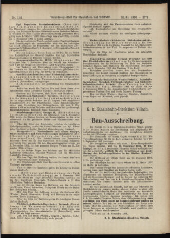 Verordnungs-Blatt für Eisenbahnen und Schiffahrt: Veröffentlichungen in Tarif- und Transport-Angelegenheiten 19061120 Seite: 9