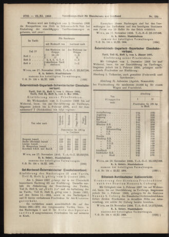 Verordnungs-Blatt für Eisenbahnen und Schiffahrt: Veröffentlichungen in Tarif- und Transport-Angelegenheiten 19061122 Seite: 6