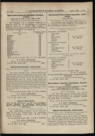 Verordnungs-Blatt für Eisenbahnen und Schiffahrt: Veröffentlichungen in Tarif- und Transport-Angelegenheiten 19061122 Seite: 9