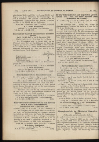 Verordnungs-Blatt für Eisenbahnen und Schiffahrt: Veröffentlichungen in Tarif- und Transport-Angelegenheiten 19061218 Seite: 12