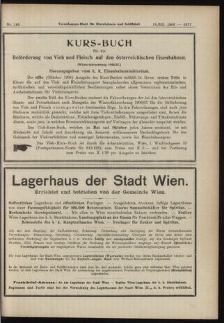 Verordnungs-Blatt für Eisenbahnen und Schiffahrt: Veröffentlichungen in Tarif- und Transport-Angelegenheiten 19061218 Seite: 15