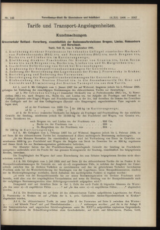 Verordnungs-Blatt für Eisenbahnen und Schiffahrt: Veröffentlichungen in Tarif- und Transport-Angelegenheiten 19061218 Seite: 5