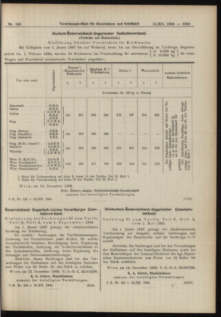 Verordnungs-Blatt für Eisenbahnen und Schiffahrt: Veröffentlichungen in Tarif- und Transport-Angelegenheiten 19061218 Seite: 7