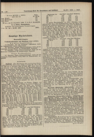 Verordnungs-Blatt für Eisenbahnen und Schiffahrt: Veröffentlichungen in Tarif- und Transport-Angelegenheiten 19061220 Seite: 15