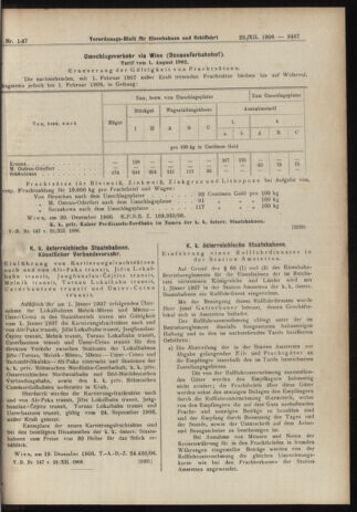 Verordnungs-Blatt für Eisenbahnen und Schiffahrt: Veröffentlichungen in Tarif- und Transport-Angelegenheiten 19061222 Seite: 17