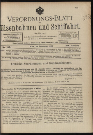 Verordnungs-Blatt für Eisenbahnen und Schiffahrt: Veröffentlichungen in Tarif- und Transport-Angelegenheiten 19061229 Seite: 1