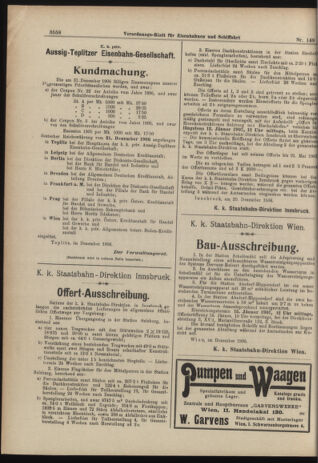 Verordnungs-Blatt für Eisenbahnen und Schiffahrt: Veröffentlichungen in Tarif- und Transport-Angelegenheiten 19061229 Seite: 4