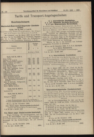 Verordnungs-Blatt für Eisenbahnen und Schiffahrt: Veröffentlichungen in Tarif- und Transport-Angelegenheiten 19061229 Seite: 5