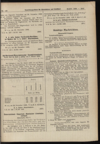 Verordnungs-Blatt für Eisenbahnen und Schiffahrt: Veröffentlichungen in Tarif- und Transport-Angelegenheiten 19061229 Seite: 7