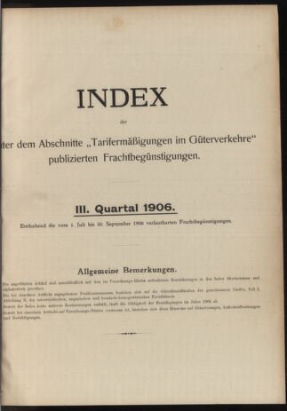 Verordnungs-Blatt für Eisenbahnen und Schiffahrt: Veröffentlichungen in Tarif- und Transport-Angelegenheiten 19061229 Seite: 85