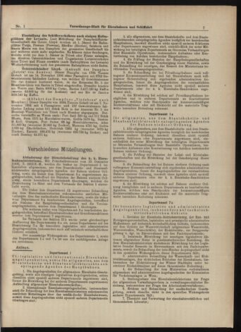 Verordnungs-Blatt für Eisenbahnen und Schiffahrt: Veröffentlichungen in Tarif- und Transport-Angelegenheiten 19070101 Seite: 7