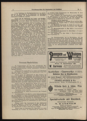 Verordnungs-Blatt für Eisenbahnen und Schiffahrt: Veröffentlichungen in Tarif- und Transport-Angelegenheiten 19070101 Seite: 8