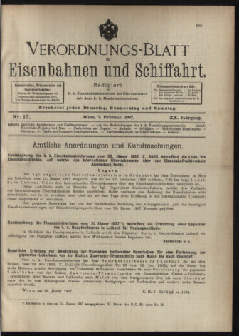 Verordnungs-Blatt für Eisenbahnen und Schiffahrt: Veröffentlichungen in Tarif- und Transport-Angelegenheiten