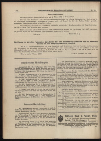 Verordnungs-Blatt für Eisenbahnen und Schiffahrt: Veröffentlichungen in Tarif- und Transport-Angelegenheiten 19070223 Seite: 12