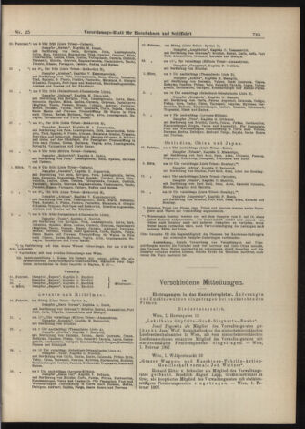 Verordnungs-Blatt für Eisenbahnen und Schiffahrt: Veröffentlichungen in Tarif- und Transport-Angelegenheiten 19070226 Seite: 5