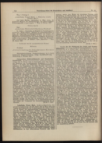 Verordnungs-Blatt für Eisenbahnen und Schiffahrt: Veröffentlichungen in Tarif- und Transport-Angelegenheiten 19070226 Seite: 6