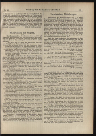 Verordnungs-Blatt für Eisenbahnen und Schiffahrt: Veröffentlichungen in Tarif- und Transport-Angelegenheiten 19070228 Seite: 5