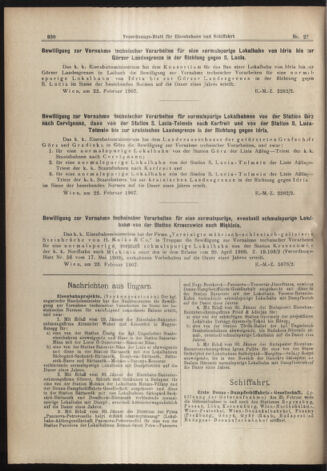 Verordnungs-Blatt für Eisenbahnen und Schiffahrt: Veröffentlichungen in Tarif- und Transport-Angelegenheiten 19070302 Seite: 14